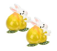 VALICLUD 2piezas Broches De Conejito De Cartoon De Aleación Para Vestidos Accesorios Creativos De Pascua De Decorativos y Portátiles