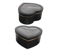 VALICLUD 2piezas Caja Corazón Negro Para Embalaje Ventana Peekin Para San Valentín Emocionales