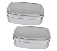 VALICLUD 2piezas Caja de Aluminio para Jabón Latas Tapa Hermética Estuche para Cremas Jaboneras Portátiles para Almacenamiento de Maquillaje y Viajes