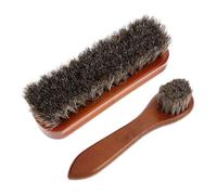 VALICLUD 2piezas Cepillo De Crin De Caballo De Doble Cabezal Cepillo Para Pulir Zapatos y Aplicar Abrillantador Limpiador Para Superficies De Cuero Cuidado De Zapatos y Botas