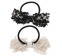 VALICLUD 2piezas Coleteros De Lazo De Encaje Para Mujer y Accesorios De Pelo Elásticos Con Sujeción Para Versátiles y Ocasiones Elegantes