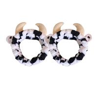 VALICLUD 2piezas Diadema De Cuerno De Vaca Para Mujer Para Spa Para Maquillaje Diseño Lindo Para Lavarse La Cara y Cuidado Piel