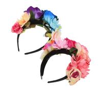 VALICLUD 2piezas Diadema De Flores Artificiales Para Halloween Diadema De Flores De Imitación Accesorio Para Tocados Para Fiestas De Disfraces Decoración De Fiesta