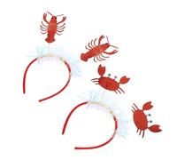 VALICLUD 2piezas Diadema De Langosta y Cangrejo De Aros Pelo Para Fiesta y Carnaval Accesorios Duraderos Para Mujer