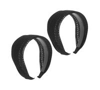 VALICLUD 2piezas Diademas Anchas Para Mujer Estilo Bohemio Antideslizantes Con Dientes Negras De Encaje Grande Para Correr y Yoga