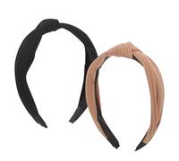 VALICLUD 2piezas Diademas Anudadas Para Mujer Diadema Anudada Ancha Textura De Accesorios De Peinado Antideslizantes Para Maquillaje y Spa Por Conjunto