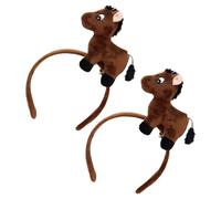 VALICLUD 2piezas Diademas de Caballo de Peluche Accesorios para Cabello para Cosplay Año Divertidas Diademas para Maquillaje y Fotos para Disfraz de Fiesta de Temporada