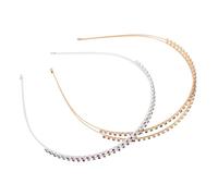 VALICLUD 2piezas Diademas Gemas de Imitación y Cristales de Doble Capa Accesorios Elegantes Cabello para Bodas Fiestas y Uso Diario