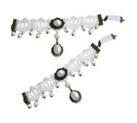 VALICLUD 2piezas Elegantes Brazaletes De Encaje Perlas Artificiales Para Novias Accesorios De Bodas y Vestidos De Lolita Mangas De Brazo Únicas y Versátiles