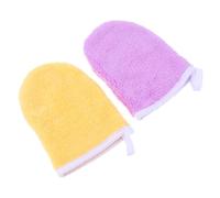 VALICLUD 2piezas Guantes Desmaquilladores De Microfibra Paños Desmaquillantes Faciales Guante De Limpieza Facial Para Quitar El Maquillaje Usar El Baño o Dormitorio