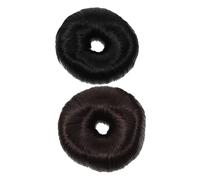 VALICLUD 2piezas Herramienta Para Hacer Moños Donut Para Niñas Negras y Marrón Oscuro Extensiones De Cabello Para Peinados Voluminosos Fáciles De Usar Para Cabello y Accesorio Para Fiestas