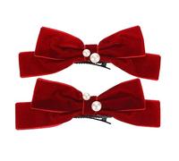 VALICLUD 2piezas Horquilla De Lazo Perla Pinzas Pelo De Vintage Accesorios Pelo Para Mujer Para Coleta y Melena