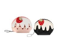 VALICLUD 2piezas Mini Cartera De Kawaii para Chicas Monedero De Crema Cierre Organizador De Monedas Aesthetic para Viajes Pouch Pequeño De Fresa