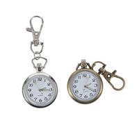 VALICLUD 2piezas Reloj De Bolsillo Vintage De Cuarzo Doble Colgante con Llavero para Enfermeros Diseño Pequeño y Resistente para Estudiantes y Personal Médico
