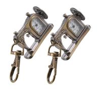 VALICLUD 2piezas Reloj De Bolsillo Vintage Forma De Máquina De Coser con Clip Llavero Decorativo Antiguo para Hombres y Creativos