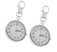 VALICLUD 2piezas Reloj de Enfermera Redondo con Clip y Hebilla Reloj de Bolsillo Portátil para Llaves Estudiantes de Medicina y Enfermeras