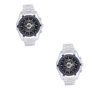 VALICLUD 2piezas Reloj Mecánico Automático para Hombre Winner Diseño De Dial Esqueleto Redondo Correa De Acero Inoxidable Resistente Al Agua Elegante y Cómodo para Uso Diario