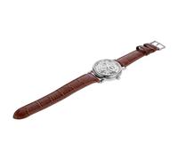 VALICLUD 2piezas Reloj Mecánico De Hombre con Esfera Redonda y Diseño Hollow-out Correa De PU Modelo Winner Plateado y Marrón para Uso Deportivo