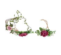 VALICLUD 2piezas Tocado De Corona De Perlas Para Novia Conjunto De Tocados Corona De Flores y Banda Cabello Perlas Para Bodas