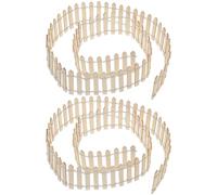 VALICLUD 2piezas Valla de Paisaje Miniatura de Madera Accesorios para Aldeas Navideñas Decoración para Jardín Miniatura Valla Decorativa para Casa de Muñecas para Manualidades