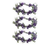 VALICLUD 3 Coronas De Flores De Lavanda Para El Pelo, Diadema Nupcial, Tocado Bohemio Para Mujer, Tocado Floral Morado, Accesorios Para Fotos De Boda, Accesorios Para El Cabello Para