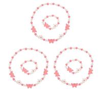 VALICLUD 3 Juegos juego de pulseras para Set de collar chicas pulsera de para niñas joyería de las niñas joyas de cuentas collares de niña collares para niñas perla