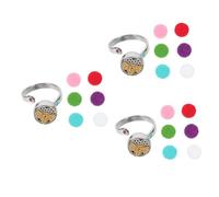 VALICLUD 3 Piezas anillo de aceite esencial de aromaterapia dedo oro básico chicas acero señoras anillo de perfume anillo abierto de aceite esencial anillos de perfume