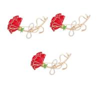 VALICLUD 3 Piezas Broche broche pin broche de flor clavel flor de la vendimia llave broches de flores para mujer clip de broche de de imitación del dia de la madre aleación