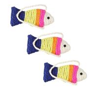 VALICLUD 3 Piezas de Rascador para Gatos de Sisal Pequeño Cuerda Colgante Juguete Interactivo para Gatitos Almohadilla Rascadora Forma de Pez Color Aleatorio Adecuado Color Aleatorio