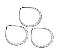 VALICLUD 3 piezas Diademas con Dientes Negras Unidades Aro Redondo Trenzado Accesorios para Cabello Mujer Diseño Cómodo y Resistente para Diario Especiales
