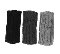 VALICLUD 3 Piezas Diademas de Mujer Diademas de Tejidas que Calientan las Orejas de Oscuro