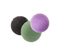 VALICLUD 3 piezas Esponjas de Limpieza Facial Esponjas de Naturales para Lavado Facial y Biodegradables Negro Verde