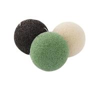 VALICLUD 3 Piezas Esponjas Faciales Naturales para Limpieza Suave Diaria Exfoliantes y Biodegradables Colores Verde Blanco y Negro para Cuidado Facial y Sensible