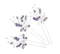 VALICLUD 3 Piezas Horquilla de diamante de color cuentas horquilla de pelo de de imitación pasador de pelo francés horquillas chinas para el cabello palos de pelo de estilo chino