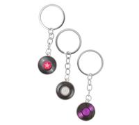 VALICLUD 3 Piezas llavero de registro colgante de cadena clave llavero con temática musical vinilo archivos fiesta colgante de llavero grabar llaveros decoración clave bolso llaveros Metal