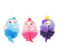 VALICLUD 3 piezas Pelotas de Baño Infantiles con Diseño de Animales Esponjas Portátiles para Ducha Bolas de Lavado Corporal Suaves y Duraderas de Unidades para Niñas