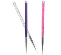 VALICLUD 3 Piezas Pincel para Diseño de Uñas, Pincel Delineador de Uñas, Fibra, para Dibujar Líneas y Pintar Flores, Uso en Salón Profesional Casa