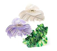 VALICLUD 3 Piezas pinza de hojas productos clips de garra para cabello grueso clip de garra de pelo de hoja chicas clips de garra de mujer pinzas de hojas Hoja de acetato