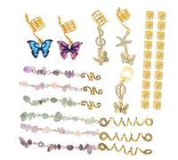 VALICLUD 31 Piezas Juego de accesorios para el cabello Dreadlock decorativo oro decoración del cabello accesorios para el cabello trenzado accesorios para rastas para mujer aleación