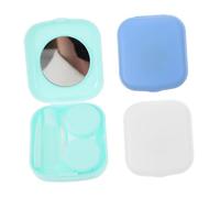 VALICLUD 3juegos Estuche para Lentes De Contacto Pequeño De Viaje Unidades Caja Organizadora Portátil para Lentillas Recipiente Resistente y Compacto para Guardar Lentes De Contacto