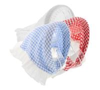 VALICLUD 3piezas Diadema De Cuadros Encaje Para Mujeres Accesorios De Pelo Decorativos Bandana Pastoral Para Verano y Ocasiones Especiales