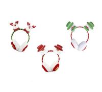 VALICLUD 3piezas Diadema Navideña para Mujer Orejeras Estilo Navidad Accesorios Pelo Tocados Navideños Decoración Cabello Varios estilos