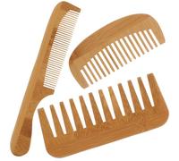 VALICLUD 3piezas Peines de Bambú Multiusos para Peluquería Dientes Anchos y Finos Hogar Peinar Barbas y Cabello