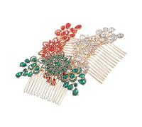 VALICLUD 3piezas Peineta Cabello de Boda Accesorios Gemas de Imitación para Novia Diseño de Flores y Peineta para Recogido para Damas de Honor Bodas
