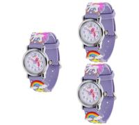 VALICLUD 3piezas Reloj Infantil De Silicona Diseño De Unicornio para Niño Niña y Niñas para Aprender Leer La Hora para Cumpleaños y Fiestas