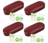 VALICLUD 4 Juegos Estuche De Anteojos Casos Lentes Organizador para Llevar Gafas Contenedor De Anteojos Estuche De Vidrio Portátil Estuches para Gafas Portátiles Vellón Rojo