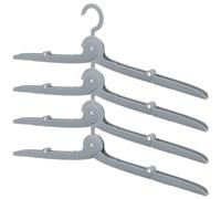 VALICLUD 4 Perchas Plegables de Viaje para Ropa, Anti Deslizantes, Ligeras y Compactas, Material PP y Aluminio, Color Azul Gris, Ahorro de Espacio para Armario y Viaje