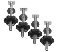 VALICLUD 4 Perillas de Perno con Rosca en T de Acero Inoxidable con Arandelas, Perillas de Sujeción Ergonómicas en Forma de Flor, Juego de 4 Piezas para Herrajes de Riel en T, Uso