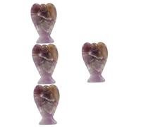VALICLUD 4 Piezas Adorno de amatista ángel y modelo adornos para jardin pequeños cristales decoración de cristales de cristal para mujeres angeles Púrpura