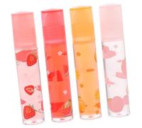 VALICLUD 4 piezas Brillos Labiales Transparentes con Frutas Protector Labial Hidratante con Roll Pomada para Labios Secos y Agrietados Cuidado Diario para